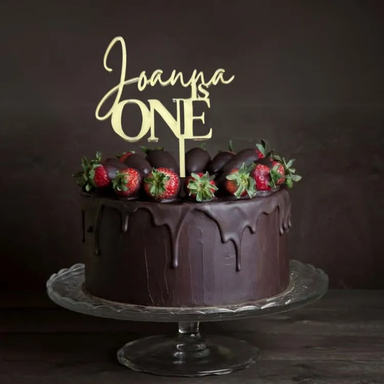 Personalized Stylish Name & Age Cake Toppers